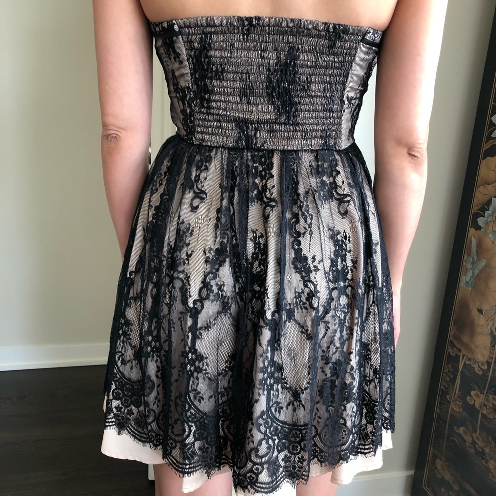 Guess Black and Cream Lace Dress